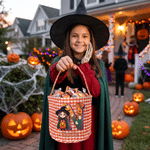 Personalized Halloween Theme Pumpkin Cartoon Character Photo Candy Basket with Name and Initial Trick or Treat Halloween Party Gift for Boys Girls