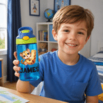 Personalised Cute Animal Initial 16 oz Food-Grade Kid Water Bottle with Name Back to School Birthday Gift for Kids