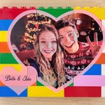 Personalised Heart-Shaped Photo Colourful Building Brick Puzzles with Name Home Decor Birthday Anniversary Gift for Couple Wife Mum