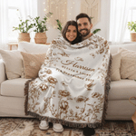 Personalised Flower Butterfly Bird Soft Tassel Throw Blanket with Name and Year Bridal Shower Wedding Anniversary Gift for Couple