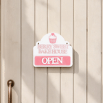 Personalised Cupcake Pattern Multicolour Acrylic Open or Closed Sign with Shop Name Bakery Decor Birthday Opening Gift for Shop Owner Baker
