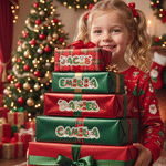 Personalised Reindeer Snowman Waterproof Stickers with Name Christmas Party Gift for Family Kids