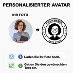 Personalisierter Foto-Stempel mit Lehrerporträt | mit Namen und Text | selbstfärbend | mehrfarbig | Lehrertags- und Geburtstagsgeschenk für Lehrer