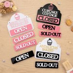 Personalised Cupcake Pattern Multicolour Acrylic Open or Closed Sign with Shop Name Bakery Decor Birthday Opening Gift for Shop Owner Baker