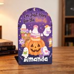 Personalisierte Halloween-Geister-Buchstützen, 2er-Set mit Namen – Alltagsgeschenk und Halloween-Partygeschenk für Kinder, Schüler und Lehrer