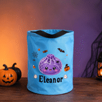 Spersonalizowana torba z motywem halloweenowym w kształcie pierożka, z lampką LED – prezent dla dzieci na Halloween z okazji zabawy „Cukierek albo psikus”