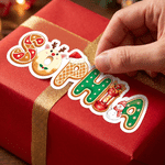 Personalised Reindeer Snowman Waterproof Stickers with Name Christmas Party Gift for Family Kids