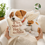 Personalised Sleeping Pet Photo Angel Wing Soft Cushion with Name and Year Home Decor Memorial Sympathy Gift for Dog Cat Owners