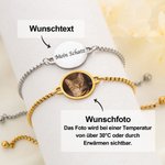 Personalisiertes Armband mit Gravur & verstecktem Foto | durch Wärme aktivierbar | Partnerarmband | Geburtstag & Jubiläum Geschenk für Frauen & Männer