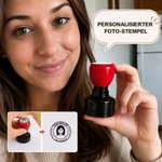 Personalisierter Foto-Stempel mit Lehrerporträt | mit Namen und Text | selbstfärbend | mehrfarbig | Lehrertags- und Geburtstagsgeschenk für Lehrer
