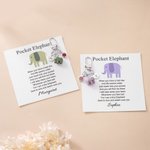 Personalized Cute Elephant Birthstone Keychain with Initial Charm and Card Travel Birthday Gift for Travelers Friends Elephant Lovers