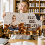 Personalized 3D-Effect Artwork Cartoon Book-Reading Character Non-Slip Mouse Pad Desk Mat with Photo Text and Name Office Gift for Book Lovers