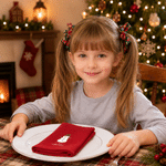 Personalized Christmas Theme Pattern 100% Cotton Reusable Table Napkin with Name Table Decor Christmas Birthday Gift for Family