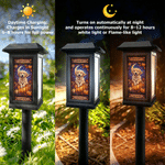 Personalised Stained Glass Pumpkin Moon Pet Photo Solar Garden Light with Name Garden Decor Halloween Gift for Pet Owner