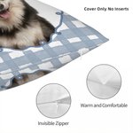 Personalised Stripe Grid Frame Pet Portrait Soft Cushion Cover with Name Home Decor Memorial Birthday Gift for Pet Owners Lovers 9