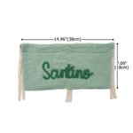 Personalised Soft Cotton Linen Hanging Storage Bag with Knit Name Car Seat Organiser & Cot Nursery Storage Decor Baby Shower Gift for Kids