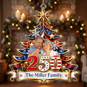 Personalized Family Photo Acrylic Christmas Tree Ornament with Name Hanging Decoration Christmas Gift for Couples Families Friends