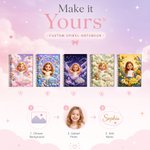 Personalised 3D-Effect Artwork Fantasy Angel Kid Photo A5 Spiral Journal Notebook with Name Daily Use Back to School Birthday Gift for Kids Students