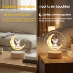 Personalisiertes Tiermotiv LED-Nachtlicht | mit Namen und Mondsichel | USB-betrieben | Kinderzimmer Deko | Geburtstagsgeschenk für Kinder