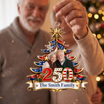 Personalized Family Photo Acrylic Christmas Tree Ornament with Name Hanging Decoration Christmas Gift for Couples Families Friends