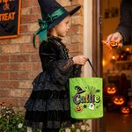 Personalized Cute Spooky Design LED Light Bucket Bag with Name Trick or Treat Halloween Party Gift for Kids
