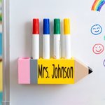 Personalised 3D-Printed Apple Pencil Shape Magnetic Dry Erase Marker Pen Holder with Name Classroom Decor Back to School Gift for Teachers
