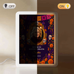 Personlig «Sugar Skull Marigold» LED-speilfotoramme med navn og bilde – minnegave til «De dødes dag» ved tap av en kjær