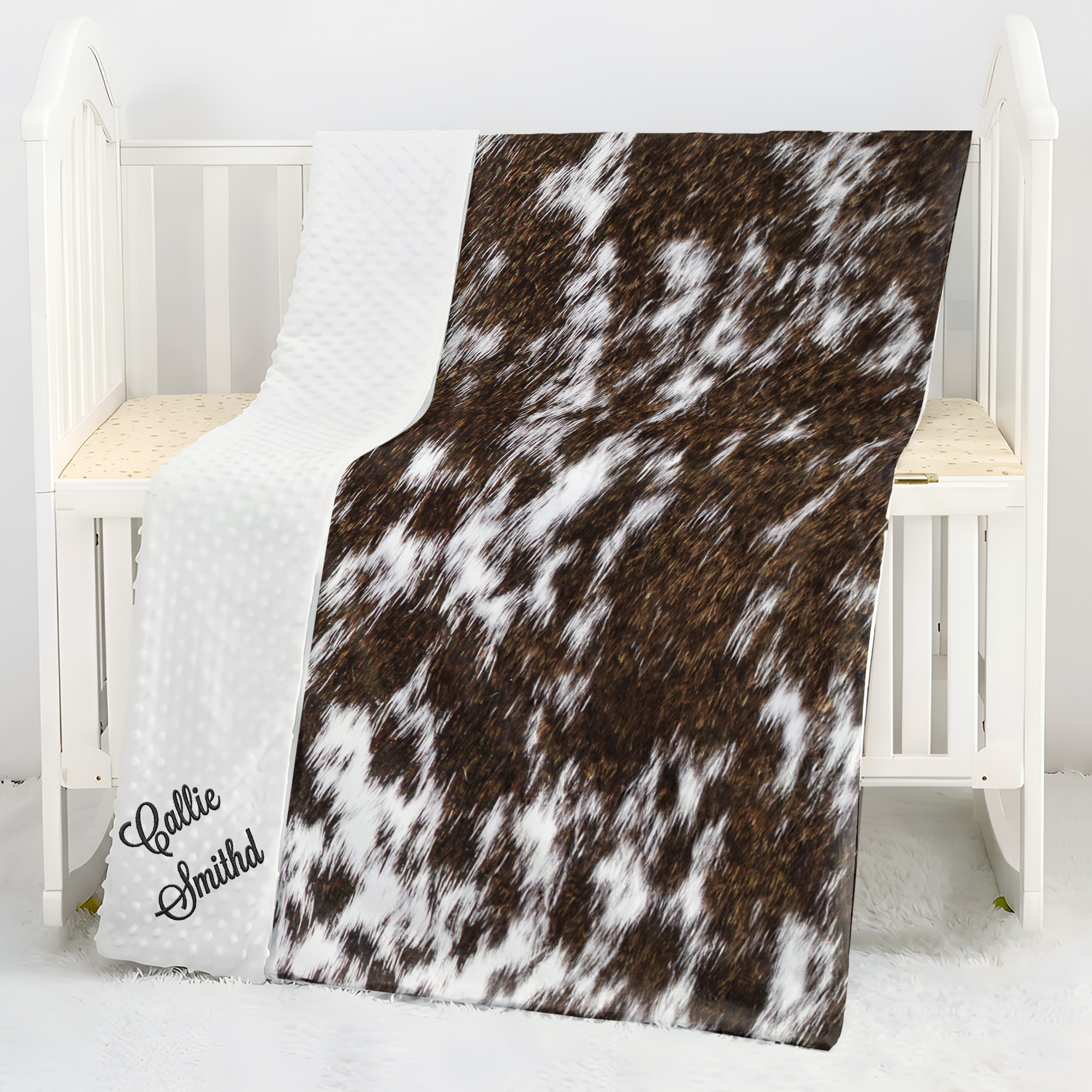 Personalisierte weiche Rindsleder Pelz werfen Beanie Decke mit Namen Baby Dusche Geburtstag Geschenk für Baby Neugeborene