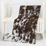 Personalised Soft Cowhide Fur Throw Beanie Blanket with Name Baby Shower Birthday Gift for Baby Newborns