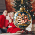 Personalized Family Photo Christmas Tree Acrylic Ornament with Year Home and Tree Decoration Christmas Gift for Family Friends