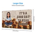 Personalized 3D-Effect Artwork Cartoon Book-Reading Character Non-Slip Mouse Pad Desk Mat with Photo Text and Name Office Gift for Book Lovers