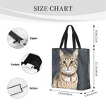 Personalised Watercolor Style Pet Photo Bone Paw Print Tote Bag with Zipper and Name Daily Outdoor Use Travel Birthday for Pet Lover