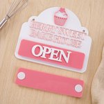 Personalised Cupcake Pattern Multicolour Acrylic Open or Closed Sign with Shop Name Bakery Decor Birthday Opening Gift for Shop Owner Baker