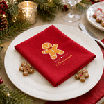 Personalized Christmas Theme Pattern 100% Cotton Reusable Table Napkin with Name Table Decor Christmas Birthday Gift for Family
