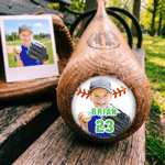 Personalised Baseball Softball Bat Knob Stickers Set of 5 with Photo Name and Number Bat End Decals Birthday Gift for Players