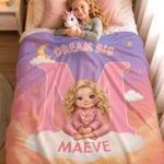 Personalised Cartoon Pyjamas Kid Character Photo Soft Throw Blanket with Name Home Decor Birthday Back to School Gift for Kids Boys Girls