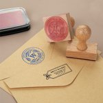 Personalised Christmas Tree  Ears of Wheat State Address Stamp with Name and Text Daily Use Housewarming Gift for Friends Family