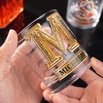 Personlig 295 ml whiskyglass med initialer som gave til far ektemann eller en god venn