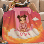 Personalised Cartoon Pyjamas Kid Character Photo Soft Throw Blanket with Name Home Decor Birthday Back to School Gift for Kids Boys Girls