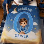 Personalised Cartoon Pyjamas Kid Character Photo Soft Throw Blanket with Name Home Decor Birthday Back to School Gift for Kids Boys Girls
