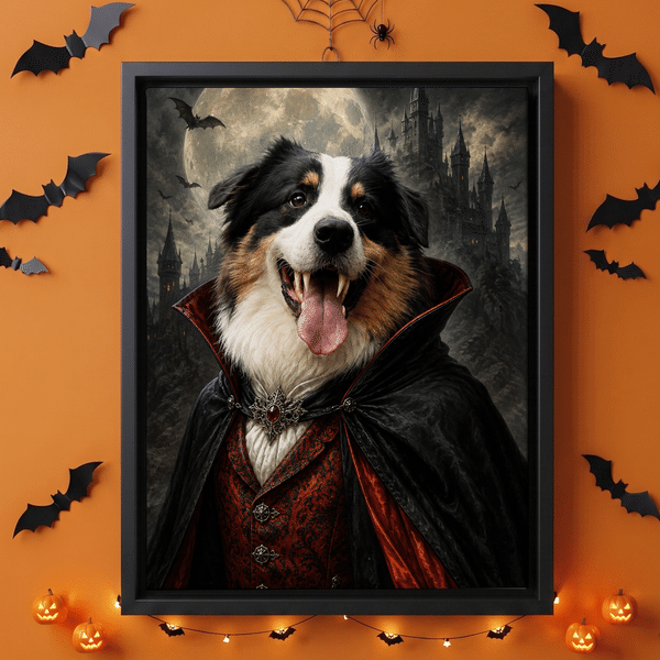 Personalized Oil Painting Style Pet Photo Canvas Prints with Name Home Decor Ship from USA Pet Party Halloween Gift for Pet Owners
