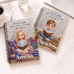 Personalised Cute Cartoon Character Spiral A5 Notebook with Name and Photo Daily Use Back to School Birthday Gift for Students Kids Bookworms