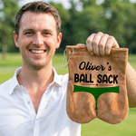 Personalised American Flag Underwear Shape Golf Ball Bag Sack with Name and Calabash Buckle Golf Field Birthday Anniversary Gift for Golf Lover