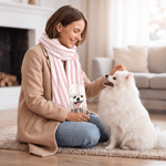Personalised Pet Photo Multicolour Plaid Stripe Soft Warm Scarf Winter Wear Birthday Christmas Gift for Pet Owners Lovers