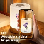 Luz nocturna recargable personalizada con flor de nacimiento y nombre colores ajustables y control táctil regalo de cumpleaños para mujer y niña