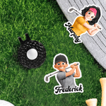 Personalized Cartoon Golf Character Magnetic Golf Ball Marker Hat Clip with Name Birthday Game Day Gift for Golf Lover