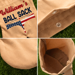 Personalised American Flag Underwear Shape Golf Ball Bag Sack with Name and Calabash Buckle Golf Field Birthday Anniversary Gift for Golf Lover