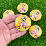 Personalised Baseball Softball Bat Knob Stickers Set of 5 with Photo Name and Number Bat End Decals Birthday Gift for Players