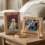 Personalized Engraved Heart Paw Commemorative Photo Frame with Name and Text Home Decor Pet Loss Pet Remembrance Gift for Pet Owner