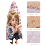Personalized Multicolor Heart Cartoon 3D-Effect Artwork Character Soft Hooded Blanket with Name Anniversary Birthday Christmas Gift for Family Kid